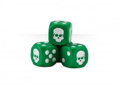 Dice Cube, GREEN (stalo žaidimų kauliukai, žali), 65-36 1