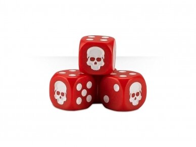 Dice Cube, RED (stalo žaidimų kauliukai, rauduoni), 65-36 1