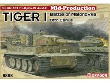 Dragon - Tiger I Mid-Production w/Zimmerit Otto Carius Battle of Malinava Village 1944, 1/35, 6888
