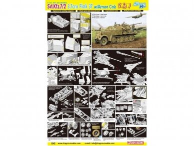 Dragon - Sd.Kfz. 7/2 3,7cm Flak 37 w/ armor cab, 1/35, 6542 1
