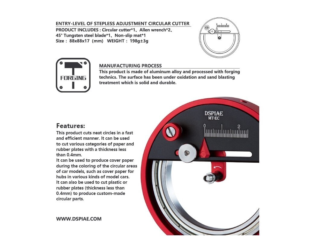 DSPIAE - MT-EC Adjustment Circular Cutter ( Griešanas veltnis), DS56028 6