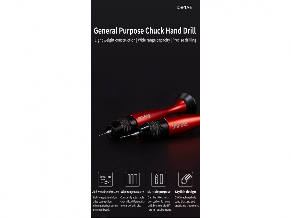 DSPIAE - AT-VHDS General Purpose Chuck Hand Drill (Grąžtelio laikiklis), AT-VHDS DSPIAE - AT-VHDS General Purpose Chuck Hand Drill (Grąžtelio laikiklis), AT-VHDS