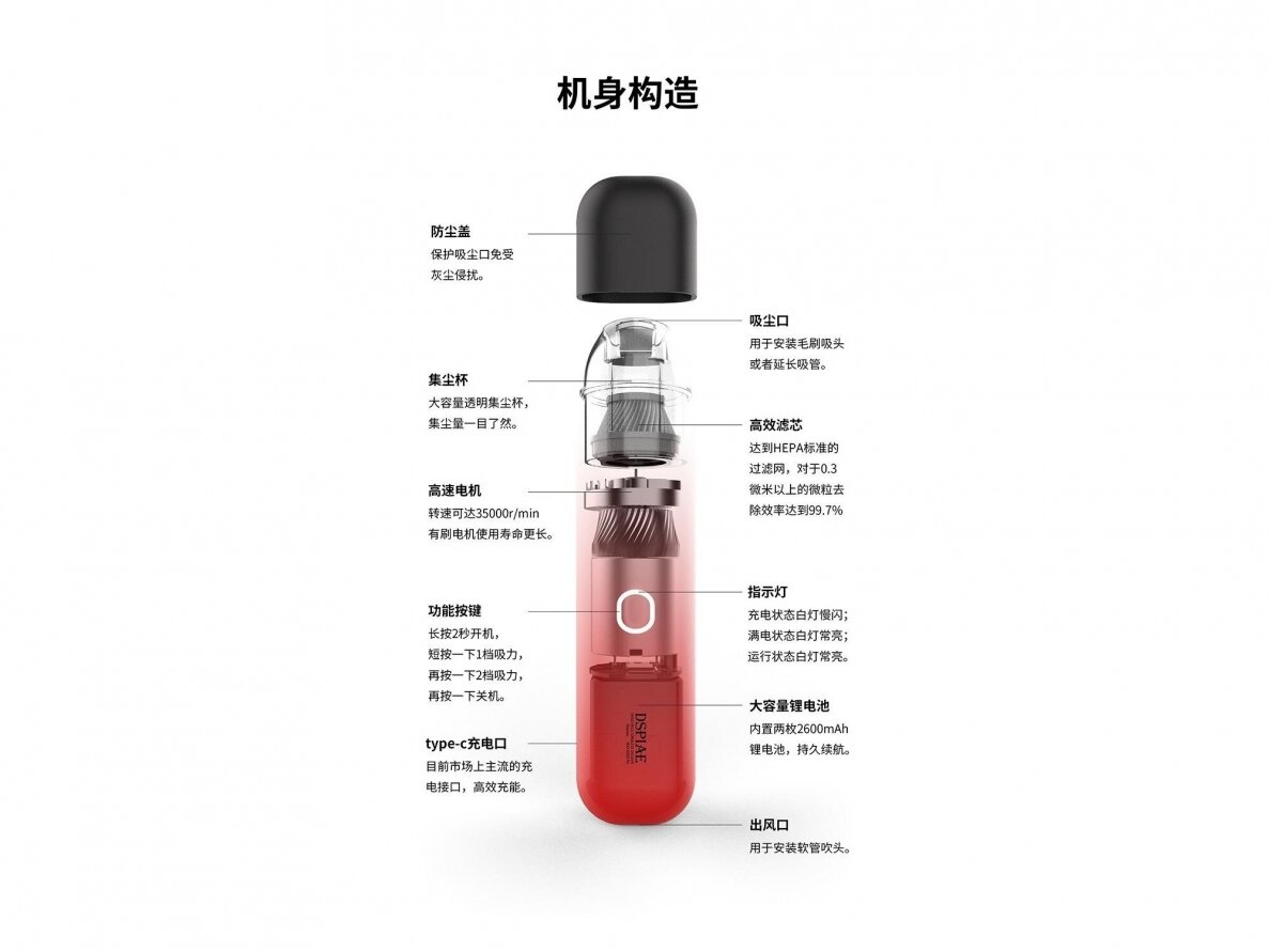 DSPIAE - HC-V Portable handheld vacuum cleaner, DS56932 5 DSPIAE - HC-V Portable handheld vacuum cleaner, DS56932 5
