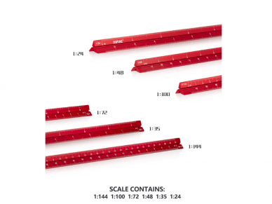 DSPIAE - Aluminium Alloy Scale Ruler (1/144,1/100,1/72,1/48,1/35,1/24) ( Aliuminio lydinio skalės liniuotė), DS56013 1