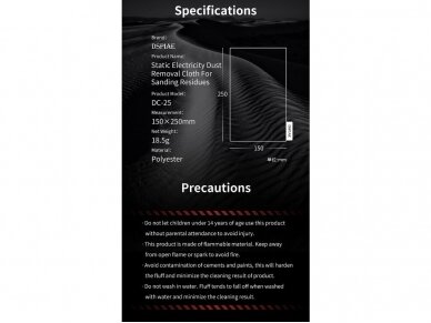 DSPIAE - DC-25 Static Electric Dust Removal Cloth For Sanding Residues, DS56971 3