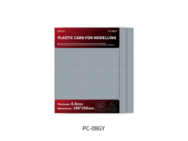 DSPIAE - PC-08GY Plastic Card For Modelling (0.8mm, 3 Sheets), DS56735 DSPIAE - PC-08GY Plastic Card For Modelling (0.8mm, 3 Sheets), DS56735