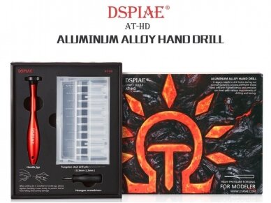 DSPIAE - AT-HD Model Metal Hand Drill (Grąžtelio laikiklis su 10 grąžteliais (0.3~1.2 mm)), DS56014