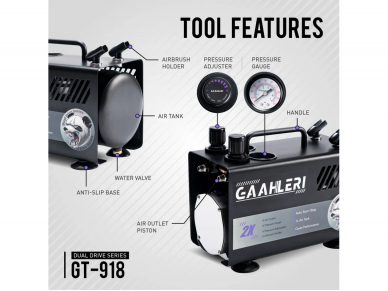 Gaahleri - GT-918 Kompresorius su 1 l rezervuaru, 42878 6 Gaahleri - GT-918 Kompresorius su 1 l rezervuaru, 42878 6