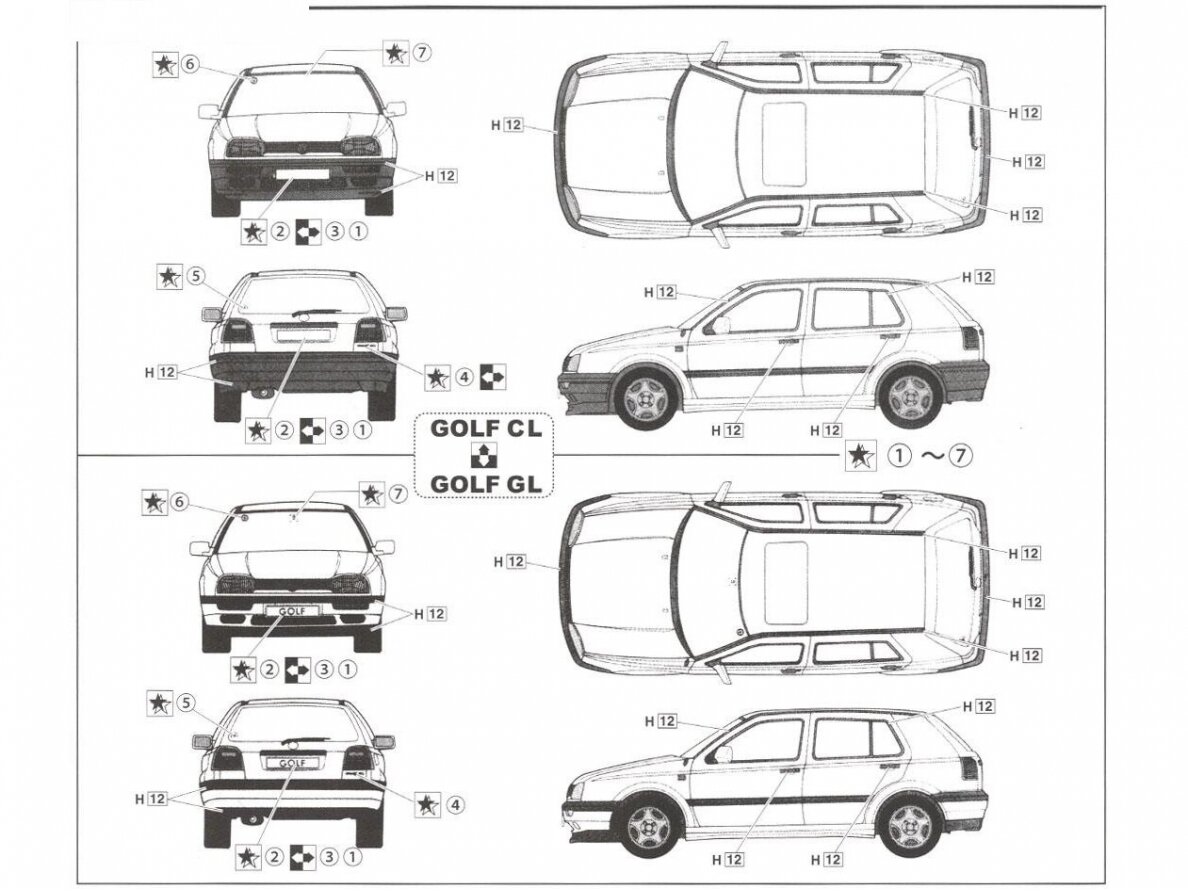 Fujimi - Volkswagen Golf 3 CL/GL, 1/24, 12680 6 Fujimi - Volkswagen Golf 3 CL/GL, 1/24, 12680 6