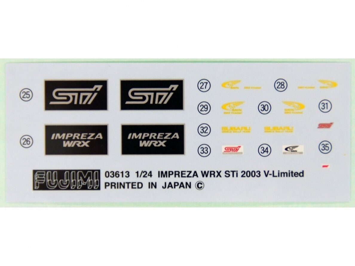 Fujimi - Subaru Impreza WRX Sti/2003 V-Limited, 1/24, 03940 5