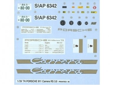 Fujimi - Porsche 911 Carrera RS '74, 1/24, 12661 4 Fujimi - Porsche 911 Carrera RS '74, 1/24, 12661 4