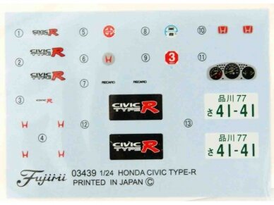 Fujimi - Spoon Honda Civic Type R (EK9), 1/24, 04635 4 Fujimi - Spoon Honda Civic Type R (EK9), 1/24, 04635 4
