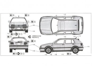 Fujimi - Volkswagen Golf 3 VR6, 1/24, 12093 4 Fujimi - Volkswagen Golf 3 VR6, 1/24, 12093 4