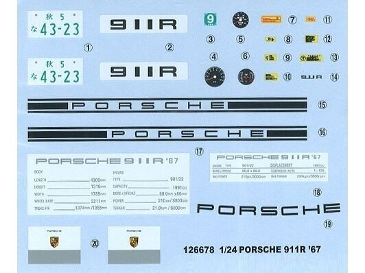 Fujimi - Porsche 911R Coupe '67, 1/24, 12703 6 Fujimi - Porsche 911R Coupe '67, 1/24, 12703 6
