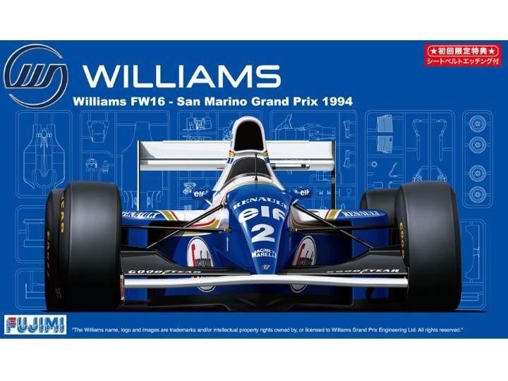 Fujimi - Williams FW16 Renault (San Marino GP/Brazilian GP/Pacific GP), 1/20, 09212 Fujimi - Williams FW16 Renault (San Marino GP/Brazilian GP/Pacific GP), 1/20, 09212