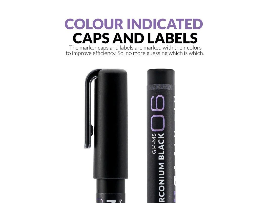 Gaahleri - Metallic Series Markers MS06 Zirconium Black (Žymeklis), GM-MS06 5 Gaahleri - Metallic Series Markers MS06 Zirconium Black (Žymeklis), GM-MS06 5