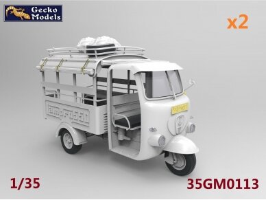 Gecko Models - 60‘~70’s Saigon Shuttle Motor-Tricycle (Lambretta) Depot and a take break drive [2 kits In 1 box], 1/35, 35GM0113 1