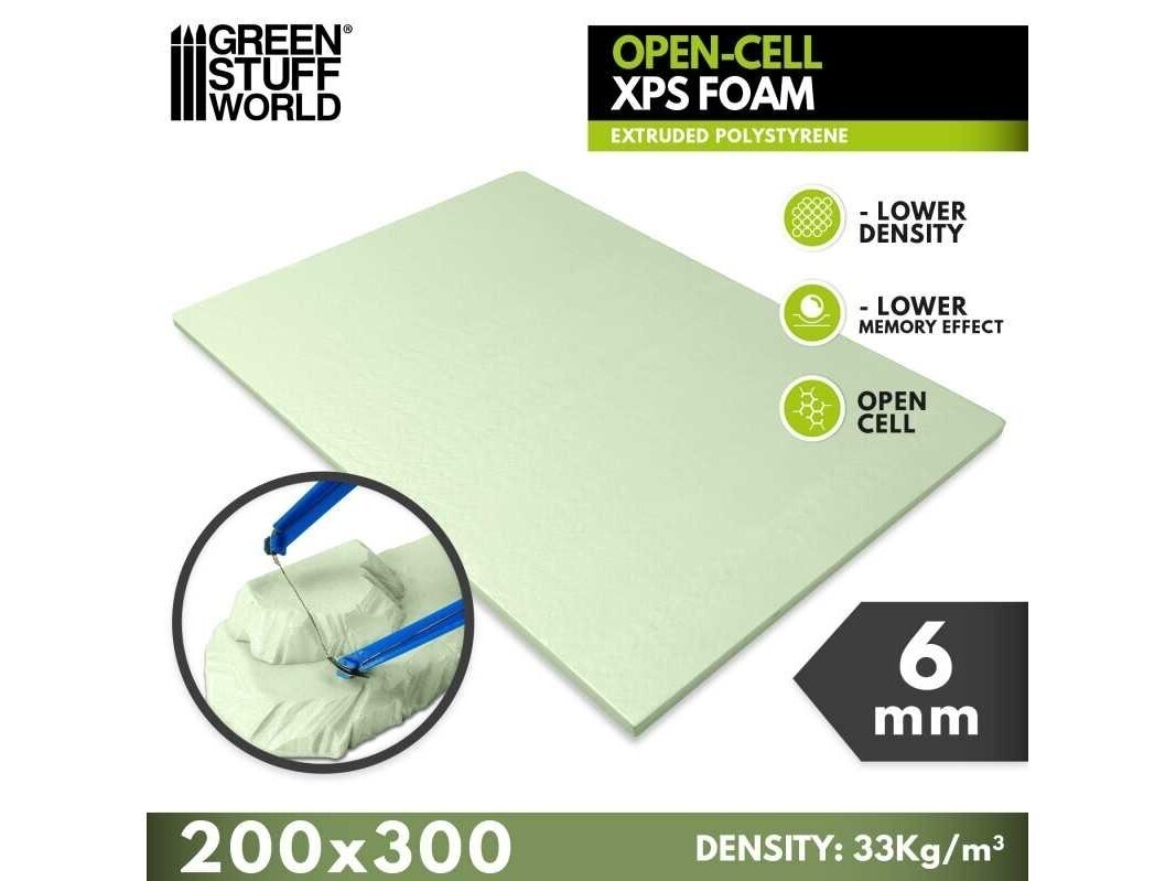 Green stuff world - Open-Cell XPS Foam 6 mm (Polistireno (XPS) lakštas), 5392 Green stuff world - Open-Cell XPS Foam 6 mm (Polistireno (XPS) lakštas), 5392