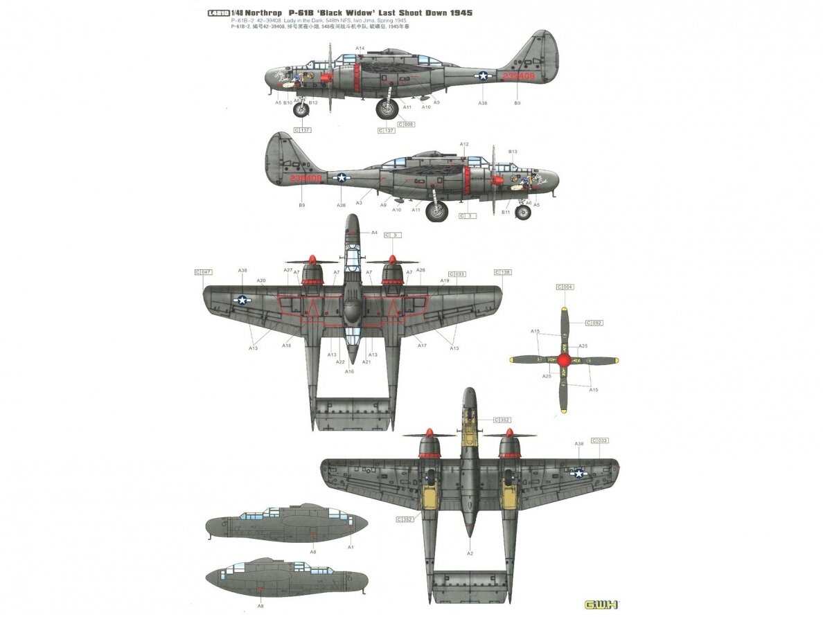 Great Wall Hobby - Northrop P-61B 'Black Widow' WWII USAAF - Last Shoot Down 1945, 1/48, L4810 8 Great Wall Hobby - Northrop P-61B 'Black Widow' WWII USAAF - Last Shoot Down 1945, 1/48, L4810 8