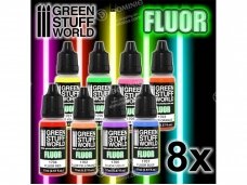 Green stuff world - Set x8 Fluor Paints, 9353