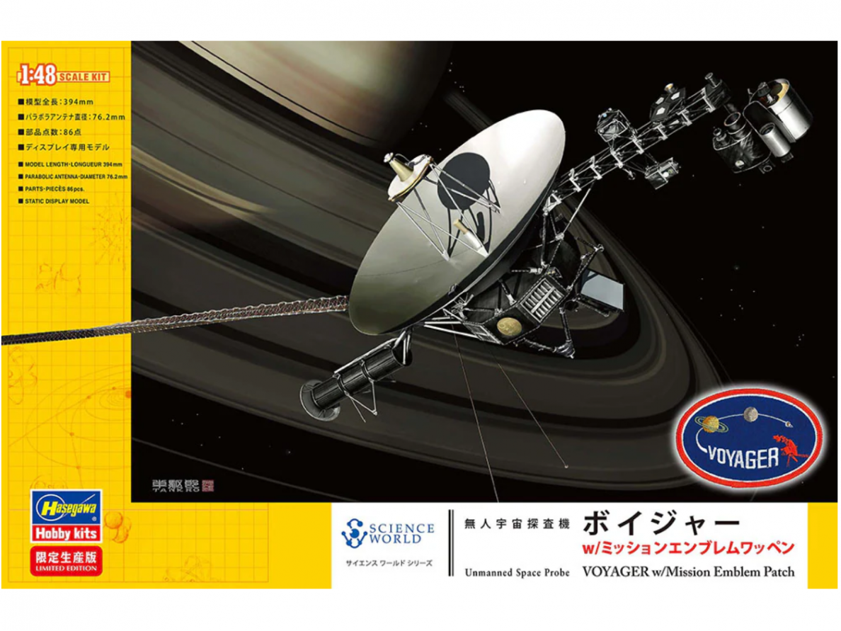 Hasegawa - Unmanned Space Probe Voyager w/Mission Emblem Patch, 1/48, 52435 Hasegawa - Unmanned Space Probe Voyager w/Mission Emblem Patch, 1/48, 52435
