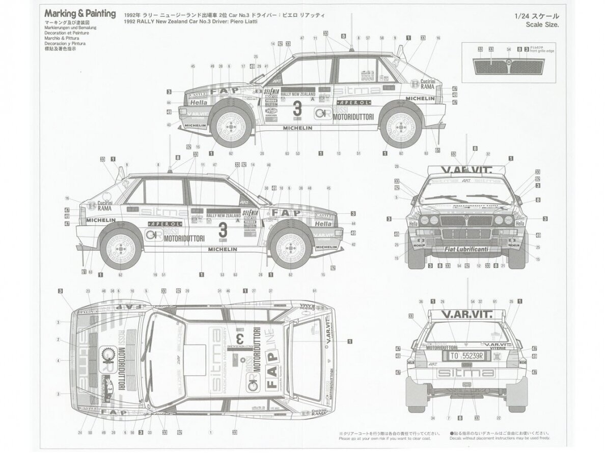 Hasegawa - Lancia Super Delta `1992 Rally New Zealand`, 1/24, 20548 5 Hasegawa - Lancia Super Delta `1992 Rally New Zealand`, 1/24, 20548 5
