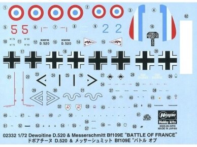 Hasegawa - Dewoitine D.520 & Messerschmitt Bf109E `Battle of France`, 1/72, 02332 3