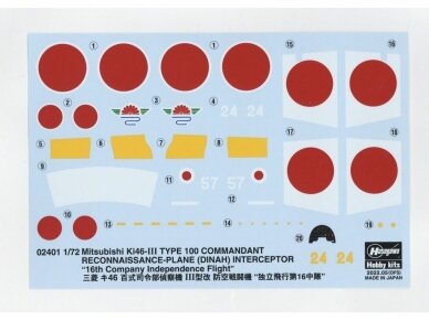 Hasegawa - Mitsubishi Ki46-III Type 100 Commandant Reconnaissance-Plane (Dinah) Interceptor '16th Company Independence Flight', 1/72, 02401 4