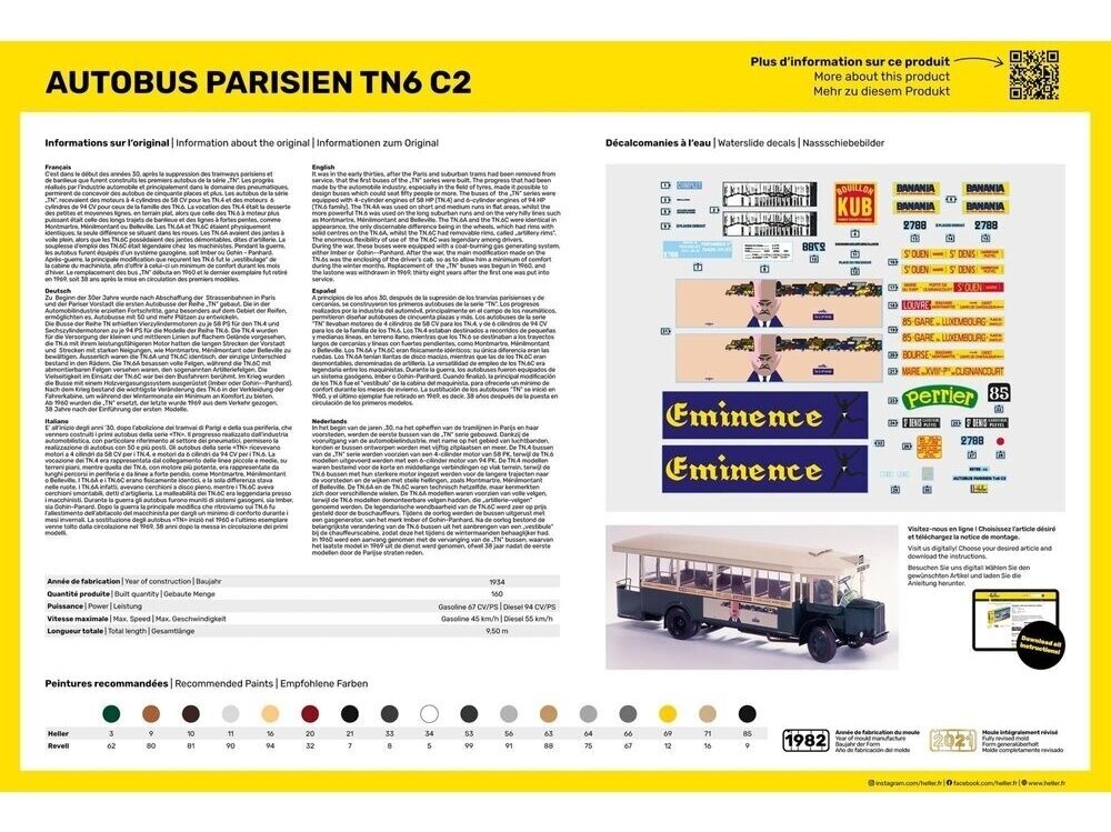 Heller - Autobus Parisien Renault TN6 C2, 1/24, 80789 1 Heller - Autobus Parisien Renault TN6 C2, 1/24, 80789 1