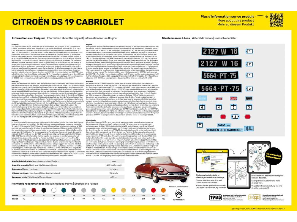 Heller - Citroen DS 19 Cabriolet, 1/16, 80796 1 Heller - Citroen DS 19 Cabriolet, 1/16, 80796 1