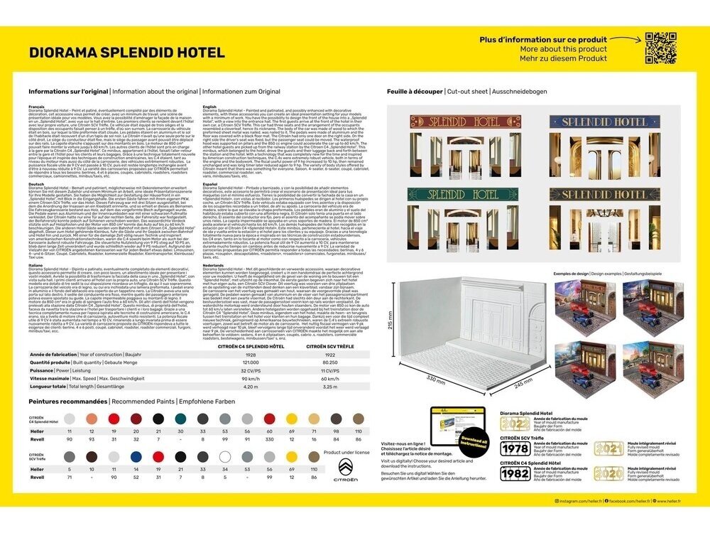 Heller - Diorama Splendid Hotel + 2 cars (Citroen 5CV Trefle and Citroen C4 Splendid Hotel) Model Set, 1/24, 52330 1 Heller - Diorama Splendid Hotel + 2 cars (Citroen 5CV Trefle and Citroen C4 Splendid Hotel) Model Set, 1/24, 52330 1