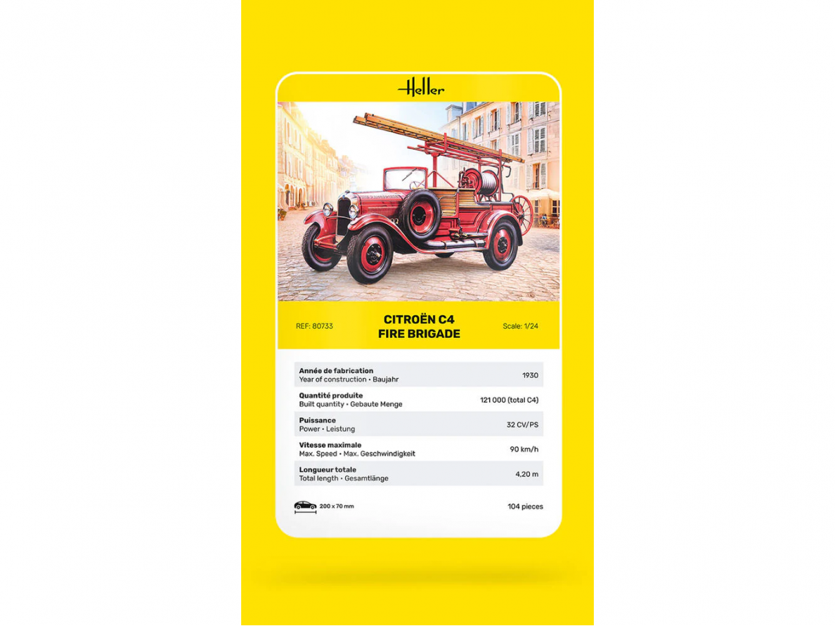 Heller - Citroen C4 Fire Brigade (1928-1930), 1/24, 80733 3 Heller - Citroen C4 Fire Brigade (1928-1930), 1/24, 80733 3