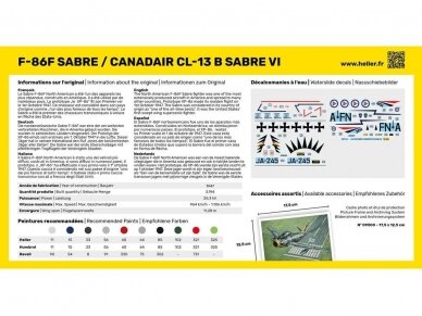 Heller - F-86F Sabre / Canadair CL-13 B Sabre VI dovanų komplektas, 1/72, 56277 1