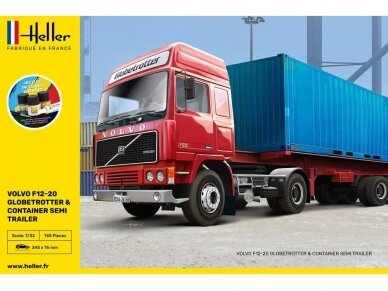Heller - Volvo F12-20 Globe Trotter & Container Semi Trailer Starter Set, 1/32, 57702