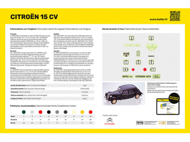 Heller - Citroën 15 CV dovanų komplektas, 1/24, 56763 1