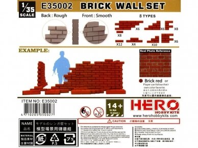 Hero Hobby Kits - Brick Wall Set, 1/35, E35002 2