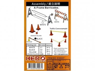 Hero Hobby Kits - Traffic Barricades & Cone Set, 1/35, E35007 2