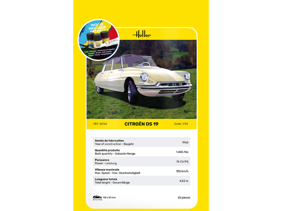 Heller - Citroen DS 19 Starter Set, 1/43, 56162 3 Heller - Citroen DS 19 Starter Set, 1/43, 56162 3