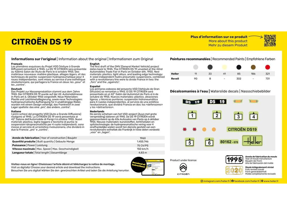 Heller - Citroen DS 19 Starter Set, 1/43, 56162 1 Heller - Citroen DS 19 Starter Set, 1/43, 56162 1