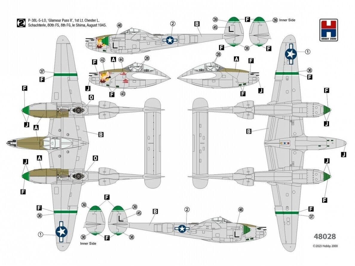Hobby 2000 - Lockheed P-38L Ligthning 80th Fighter Squadron, 1/48, 48028 2 Hobby 2000 - Lockheed P-38L Ligthning 80th Fighter Squadron, 1/48, 48028 2