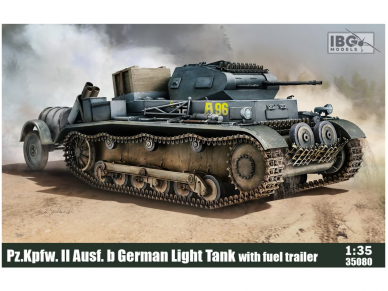 IBG Models - Pz.Kpfw. II Ausf.b German Light Tank with fuel trailer, 1/35, 35080