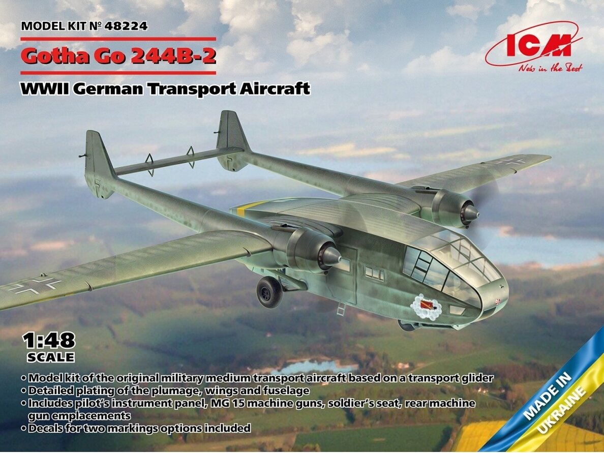 ICM - Gotha Go-244B-2 WWII German Transport Aircraft, 1/48, 48224 ICM - Gotha Go-244B-2 WWII German Transport Aircraft, 1/48, 48224