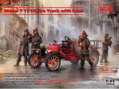 ICM - Ford T 1914 Fire Truck with Crew, 1/35, 35606