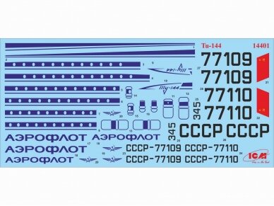 ICM - Tupolev-144 Soviet Supersonic Passenger Aircraft, 1/144, 14401 5