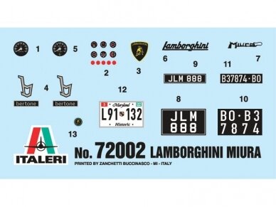 Italeri - Lamborghini Miura mudeli komplekt, 1/24, 72002 9