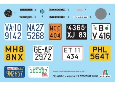 Italeri - Piaggio Vespa PX 125/150 - 1978, 1/9, 4645 14 Italeri - Piaggio Vespa PX 125/150 - 1978, 1/9, 4645 14