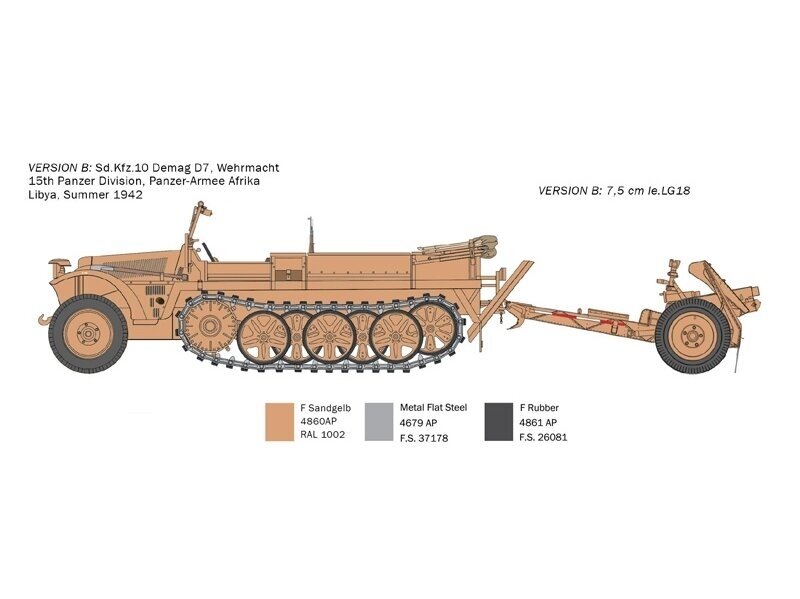 Italeri - Sd. Kfz. 10 Demag D7 with 7,5 cm leIG 18 and crew, 1/35, 6595 12 Italeri - Sd. Kfz. 10 Demag D7 with 7,5 cm leIG 18 and crew, 1/35, 6595 12