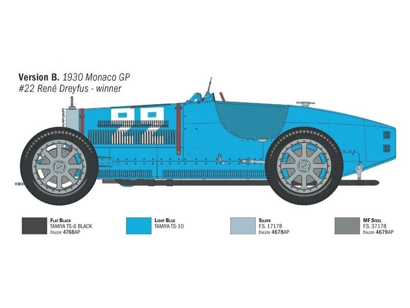 Italeri - Bugatti Type 35B - Targa Florio ‘29/Monaco GP ‘30, 1/12, 4716 21 Italeri - Bugatti Type 35B - Targa Florio ‘29/Monaco GP ‘30, 1/12, 4716 21