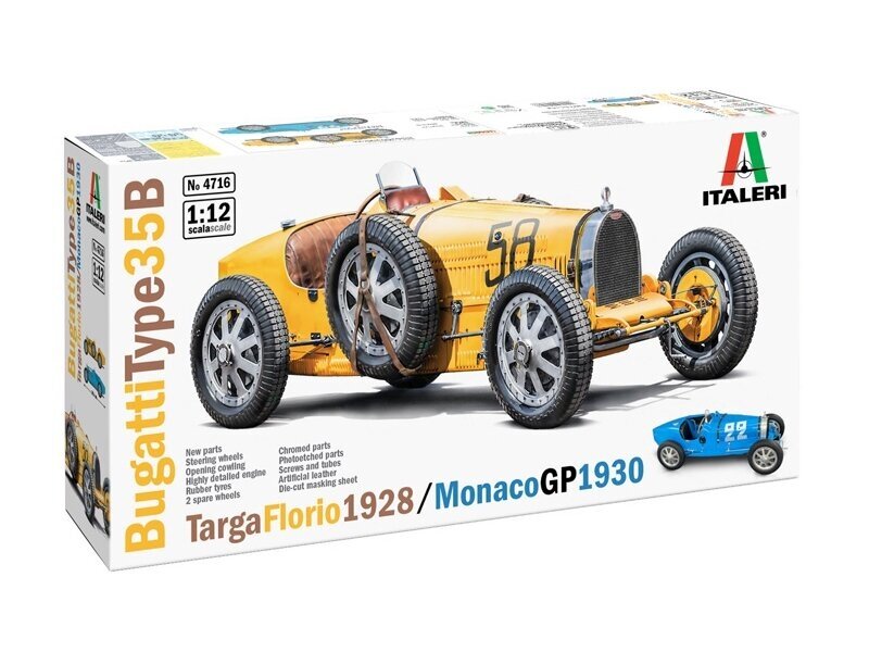 Italeri - Bugatti Type 35B - Targa Florio ‘29/Monaco GP ‘30, 1/12, 4716 Italeri - Bugatti Type 35B - Targa Florio ‘29/Monaco GP ‘30, 1/12, 4716