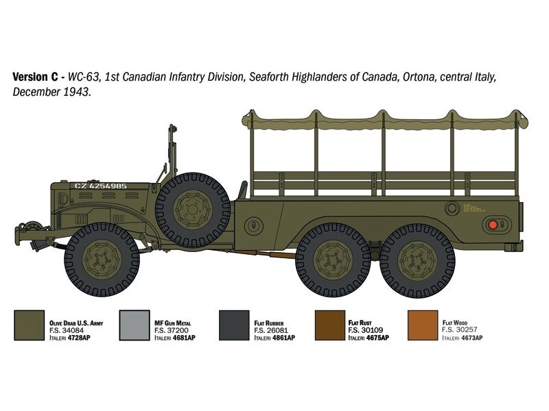 Italeri - Dodge WC-62/63 1 1/2 ton 6x6 TRUCK, 1/35, 96230 10